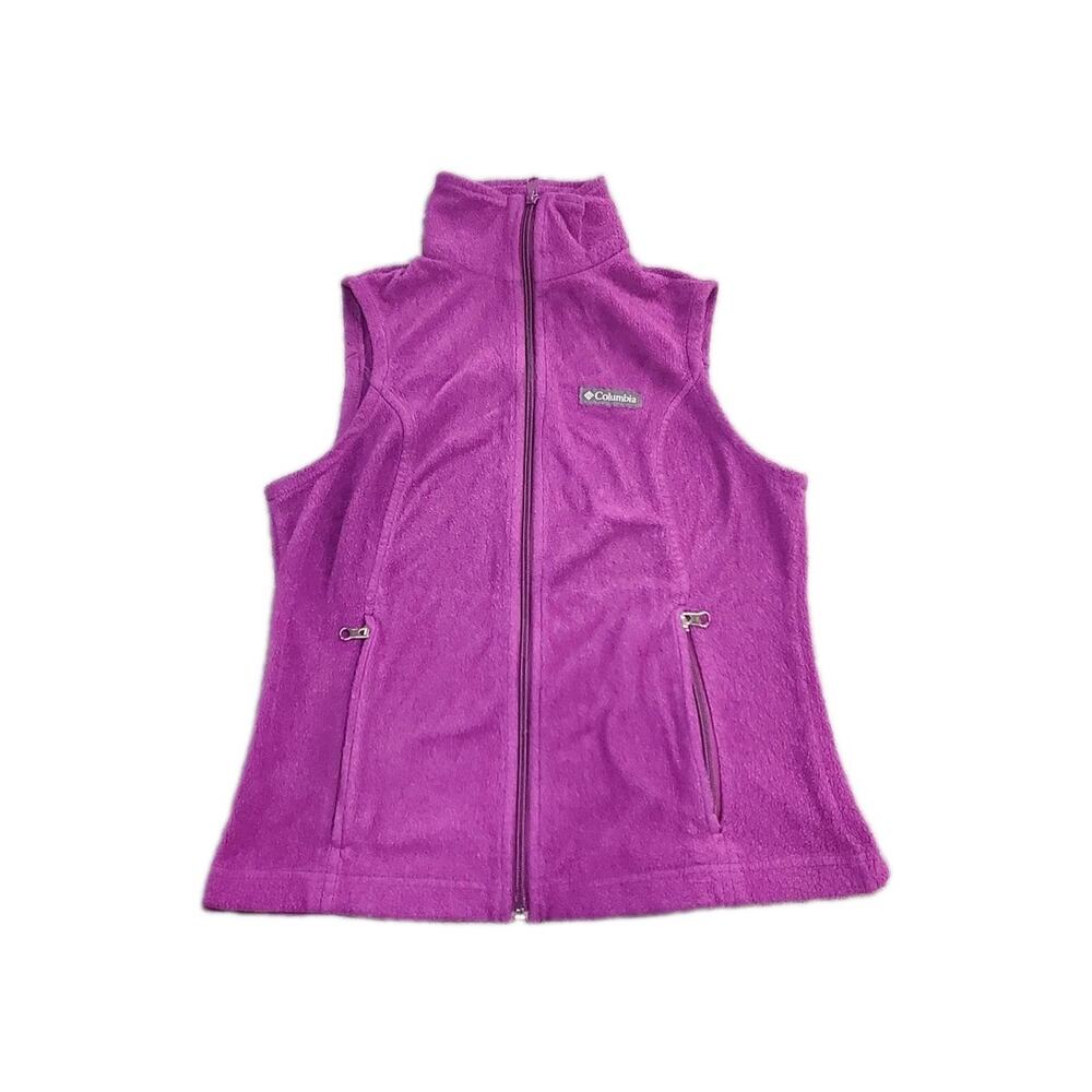 Columbia Vest Sz XS Womens Purple Full Zip Sleeveless Outdoor Women's C20-1